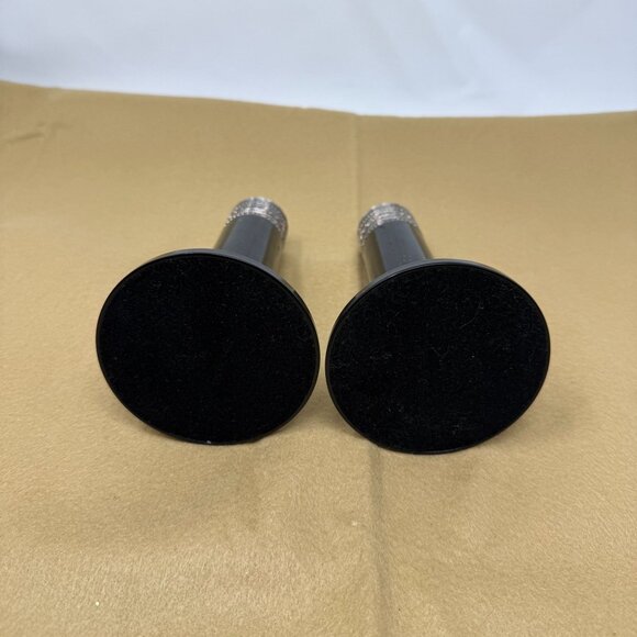 Vera Wang Wedgewood With Love Noir Black Silver Metal Candlesticks Art Deco Glam - Picture 5 of 10